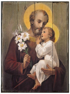 St. Joseph (Younger) Rustic Wood Plaque St. Joseph (Younger) Rustic Wood Plaque