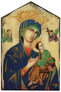 Mother of Perpetual Help Rustic Wood Icon Plaque Mother of Perpetual Help Rustic Wood Icon Plaque