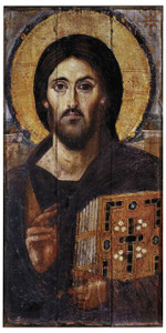 Christ Pantocrator Icon Rustic Wood Icon Plaque Christ Pantocrator Icon Rustic Wood Icon Plaque