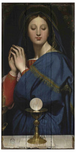 Madonna of the Host Rustic Wood Plaque Madonna of the Host Rustic Wood Plaque