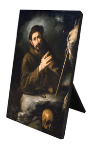 St. Francis of Assisi in Prayer Vertical Desk Plaque