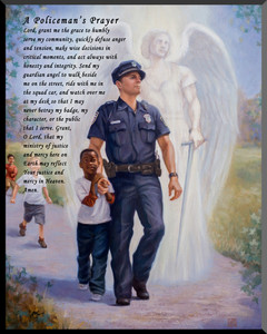 The Protector: Police Guardian Angel Wall Plaque with Policeman's Prayer The Protector: Police Guardian Angel Wall Plaque with Policeman's Prayer