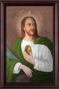 Saint Jude - Cherry Framed Art Saint Jude - Cherry Framed Art