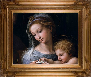 Madonna della Rosa (Detail) - Gold Museum Framed Canvas Madonna della Rosa (Detail) - Gold Museum Framed Canvas