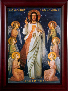 King of Divine Mercy - Cherry Framed Canvas King of Divine Mercy - Cherry Framed Canvas