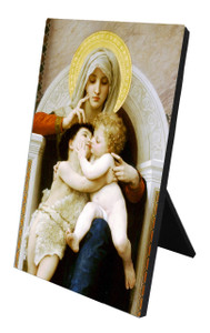 Virgin, Jesus, and St. John the Baptist (Embracing) Vertical Desk Plaque