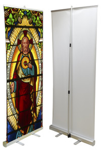 Sacred Heart Stained Glass Banner Stand Sacred Heart Stained Glass Banner Stand