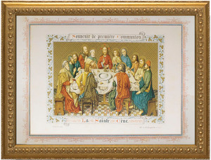 Souvenir de Premiere Communion Framed Art (Print of Last Supper Tapestry) Souvenir de Premiere Communion Framed Art (Print of Last Supper Tapestry)