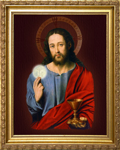 Christ Holding the Eucharist Framed Art Christ Holding the Eucharist Framed Art