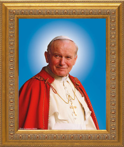 Pope John Paul II Sainthood Canonization Portrait - Ornate Gold Framed Canvas Pope John Paul II Sainthood Canonization Portrait - Ornate Gold Framed Canvas