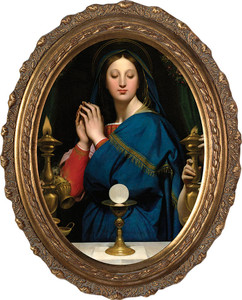 Madonna of the Host - Oval Framed Canvas Madonna of the Host - Oval Framed Canvas
