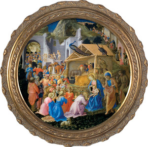 Adoration of the Magi - Round Framed Canvas Adoration of the Magi - Round Framed Canvas