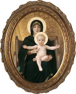 Virgin and Child - Oval Framed Canvas Virgin and Child - Oval Framed Canvas
