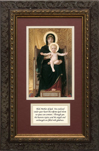 Virgin and Child Matted with Prayer - Ornate Dark Framed Art Virgin and Child Matted with Prayer - Ornate Dark Framed Art