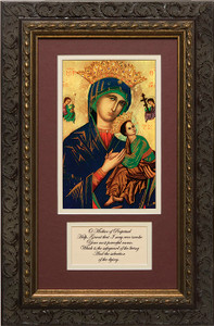Mother of Perpetual Help Matted Prayer - Ornate Dark Framed Art Mother of Perpetual Help Matted Prayer - Ornate Dark Framed Art
