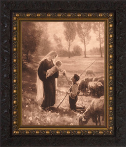 Gift of the Shepherd - Ornate Dark Framed Art Gift of the Shepherd - Ornate Dark Framed Art