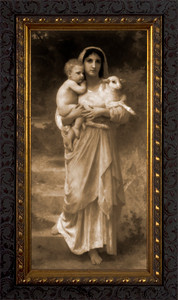 Young Shepherdess (Sepia) Framed Art Young Shepherdess (Sepia) Framed Art