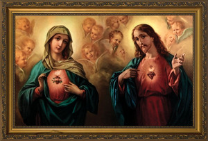 Sacred and Immaculate Hearts Framed Art Sacred and Immaculate Hearts Framed Art