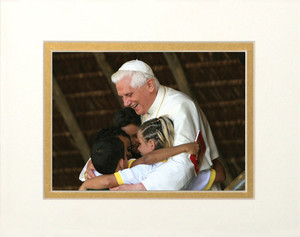 Pope Benedict with Children Matted - No Frame Image Pope Benedict with Children Matted - No Frame Image