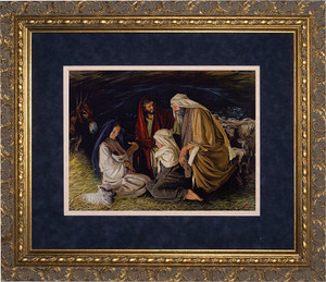 Adoration of the Shepherds by Jason Jenicke Matted - Ornate Gold Framed Art Adoration of the Shepherds by Jason Jenicke Matted - Ornate Gold Framed Art