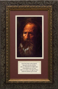 St. Paul (Portrait) by Velazquez Matted with Prayer - Ornate Dark Framed Art St. Paul (Portrait) by Velazquez Matted with Prayer - Ornate Dark Framed Art