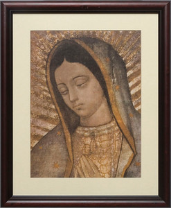Our Lady of Guadalupe Bust Matted - Cherry Framed Art Our Lady of Guadalupe Bust Matted - Cherry Framed Art