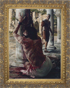 Scourging at the Pillar - Gold Framed Art Scourging at the Pillar - Gold Framed Art