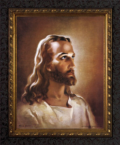 Head of Christ - Ornate Dark Framed Art Head of Christ - Ornate Dark Framed Art