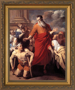 St. Paul Healing the Cripple - Standard Gold Framed Art St. Paul Healing the Cripple - Standard Gold Framed Art