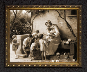 Sepia Adoration by Giuseppe Magni Framed Art Ornate Frame Sepia Adoration by Giuseppe Magni Framed Art Ornate Frame