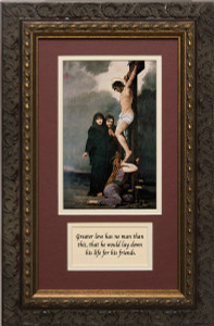 Crucifixion of our Lord Matted with Prayer - Ornate Dark Framed Art Crucifixion of our Lord Matted with Prayer - Ornate Dark Framed Art