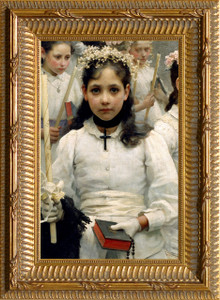 After the First Holy Communion (Detail 1 Girl) - Ornate Gold Framed Art After the First Holy Communion (Detail 1 Girl) - Ornate Gold Framed Art