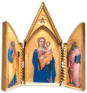 Madonna with Sts. Peter and John Triptych Plaque Madonna with Sts. Peter and John Triptych Plaque