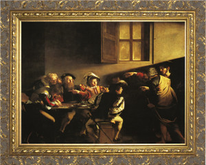 The Calling of St. Matthew (Caravaggio) - Ornate Gold Framed Art The Calling of St. Matthew (Caravaggio) - Ornate Gold Framed Art