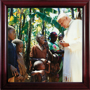 Pope John Paul II with Children Framed Art Pope John Paul II with Children Framed Art