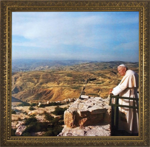 Pope John Paul II on Mount Sinai Framed Art Pope John Paul II on Mount Sinai Framed Art