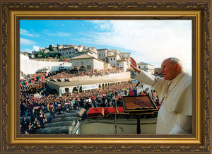 Pope John Paul II Speaking in Assisi Framed Art Pope John Paul II Speaking in Assisi Framed Art