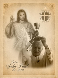 St. John Paul II and Divine Mercy Poster St. John Paul II and Divine Mercy Poster