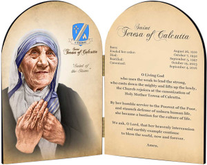 Commemorative St. Teresa of Calcutta Arched Prayer Diptych Commemorative St. Teresa of Calcutta Arched Prayer Diptych