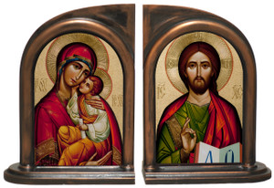 Byzantine Madonna and Christ Bookends Byzantine Madonna and Christ Bookends