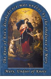 Mary Undoer of Knots Arched Magnet (with Prayer) Mary Undoer of Knots Arched Magnet (with Prayer)