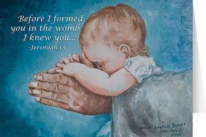 Safe in Arms with Scripture Verse Greeting Card Safe in Arms with Scripture Verse Greeting Card