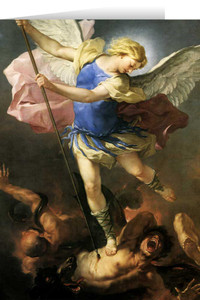St. Michael the Archangel (Giordano) Greeting Card St. Michael the Archangel (Giordano) Greeting Card
