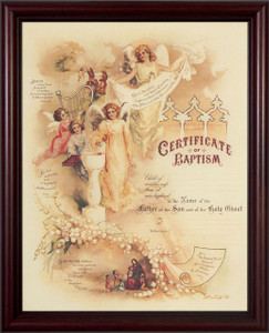 Certificate of Baptism II Cherry Framed Certificate of Baptism II Cherry Framed