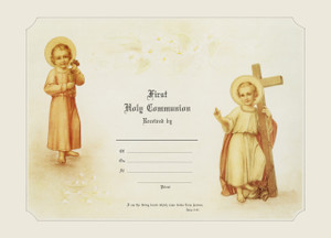 Traditional First Communion Sacrament Certificate with Christ Child Unframed Traditional First Communion Sacrament Certificate with Christ Child Unframed