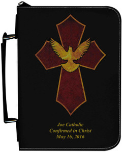 Personalized Bible Cover with Holy Spirit Cross Graphic - Black Personalized Bible Cover with Holy Spirit Cross Graphic - Black