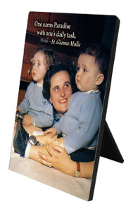 St. Gianna Molla in Library Vertical Desk Plaque St. Gianna Molla in Library Vertical Desk Plaque
