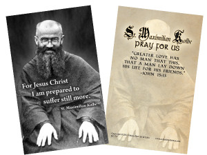 St. Maximilian Kolbe Holy Card St. Maximilian Kolbe Holy Card