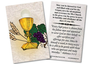 Chalice and Host Ordination Holy Card Chalice and Host Ordination Holy Card