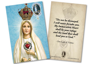 Fatima 100 Year Anniversary with Immaculate Heart Quote Holy Card Fatima 100 Year Anniversary with Immaculate Heart Quote Holy Card